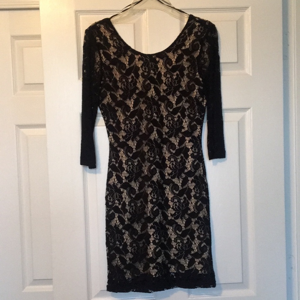 H&M Black Lace Cocktail Dress Size 4
